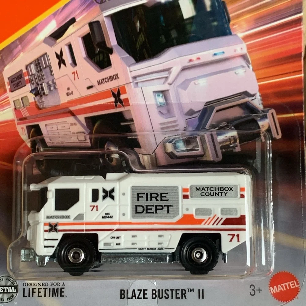 Matchbox County Fire Dept Truck Blaze Buster White Firetruck Engine FireEngine 🆕